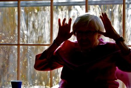 Gram, goofing off at her 90th birthday party.