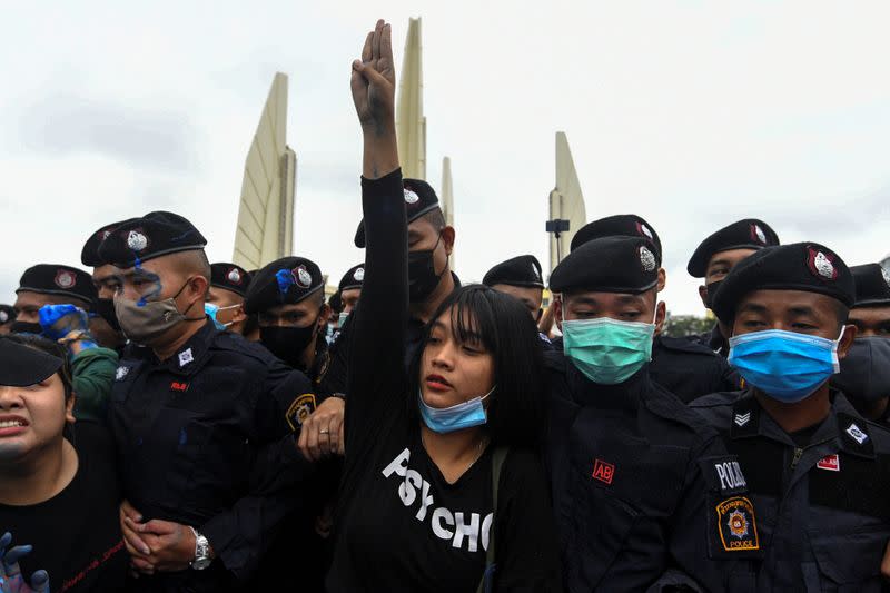 Activists protest against government and monarchy in Bangkok