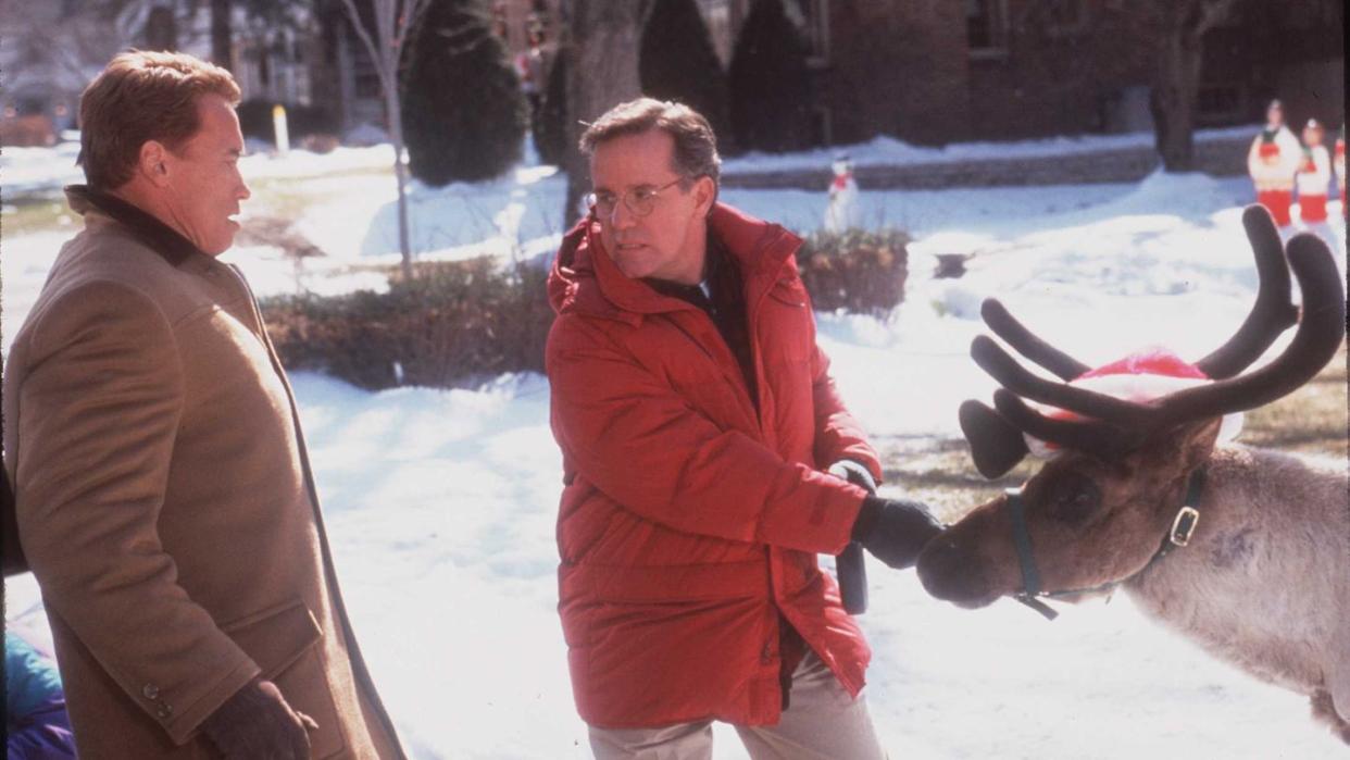 a scene from jingle all the way, a good housekeeping pick for best christmas movies for kids