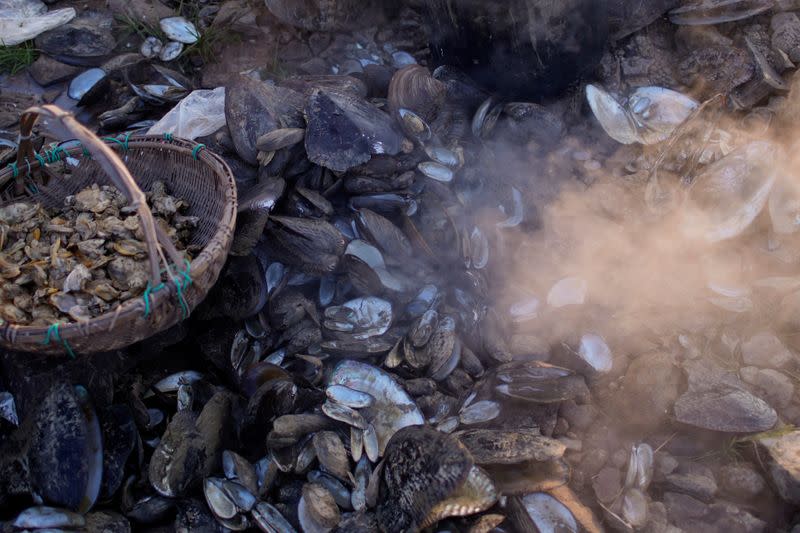 The Wider Image: Fishermen cry foul as China bids to fix drought-hit lake