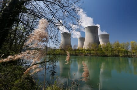 FILE PHOTO: Steam rises from the cooling towers of the Electricite de France nuclear power station of Le Bugey in Saint-Vulbas