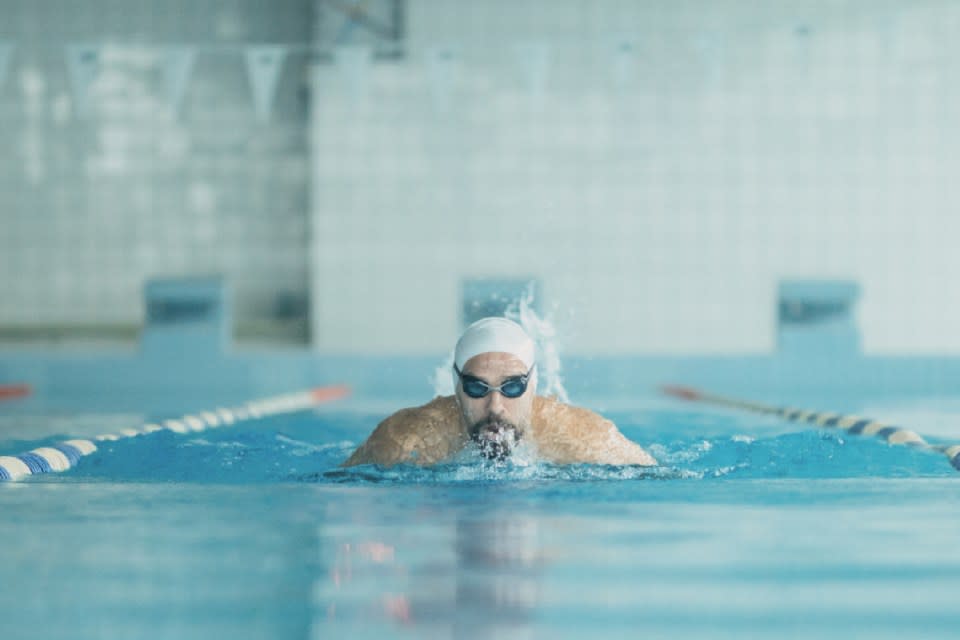 Swimming pools are places of monotony and reflection