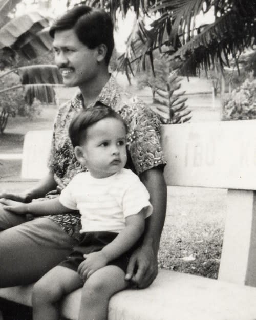 Harith with his father during his childhood