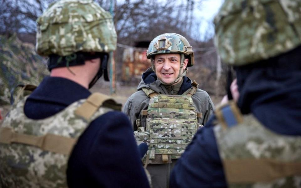 President Zelenskiy on the frontline in eastern Ukraine - AFP