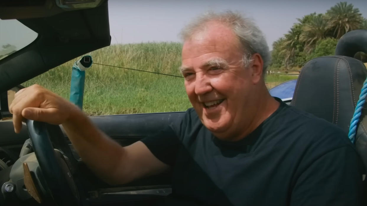 The Grand Tour's latest special, Sand Job, reunites Jeremy Clarkson with co-stars Richard Hammond and James May. (Prime Video)