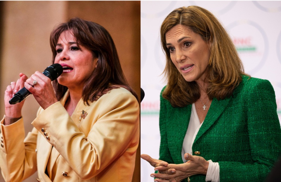 Annette Taddeo, a Democratic Florida senator, is challenging U.S. Rep. Maria Elvira Salazar, a Republican, for Florida’s Congressional District 27. Both candidates have focused on immigration and threats on democracy in appealing to the district’s large Hispanic community.
