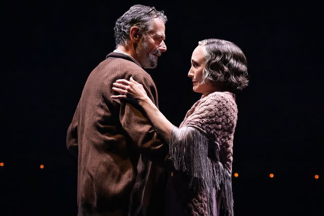 <p>Marc Brenner</p> Steven Skybell as Herr Schultz and Bebe Neuwirth as Fraulein Schneider in 'CABARET at the Kit Kat Club' at the August Wilson Theatre