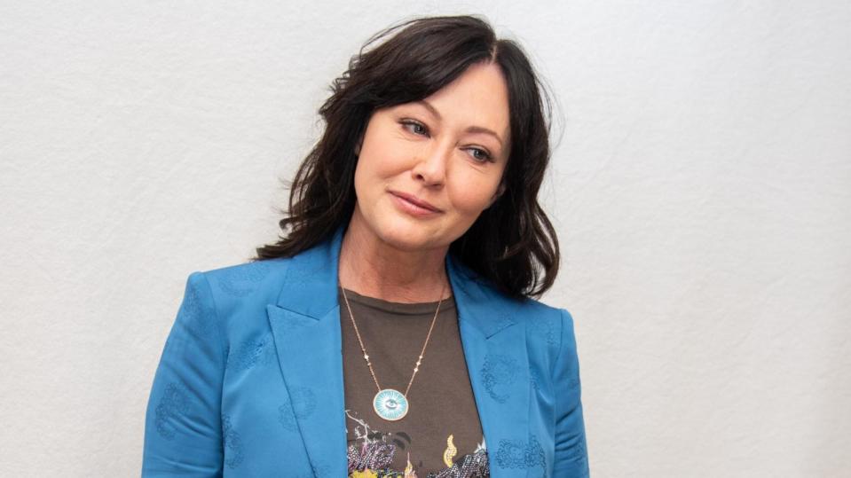 PHOTO: Shannen Doherty attends a 'BH90210' press conference, Aug. 8, 2019, in Beverly Hills, Calif.  (Vera Anderson/WireImage via Getty Images)