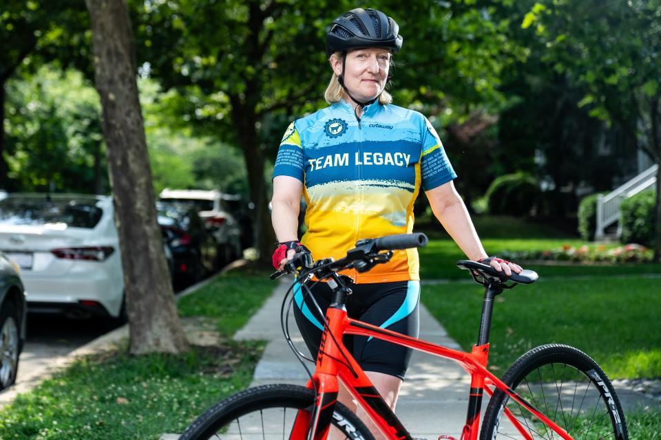 Rachel Kaul poses for a portrait in Washington, D.C., Wednesday, July 12, 2023. Kaul’s father, Don Kaul, was a co-founder of the Register’s Annual Great Bicycle Ride Across Iowa.