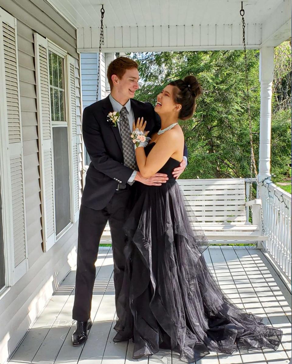 Jakob Mumper and girlfriend Amanda Okulski, photographed for Prom in 2020. On Sept. 6, 2020, Jakob, his mother, and sister were murdered by Jakob's father, Jeffrey Mumper, in a form of domestic violence experts call family annihilation.
