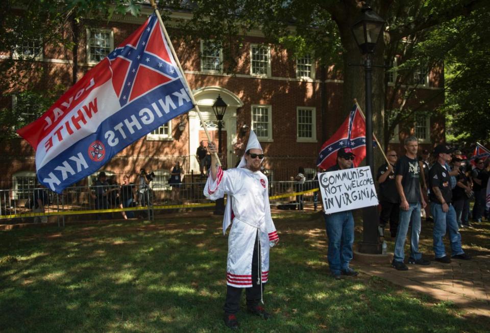 The sight in Charlottesville last week. (AFP/Getty Images)