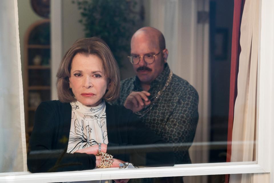 Jessica Walter and David Cross on Arrested Development, 2018.