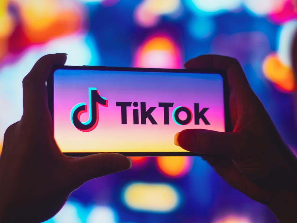 TikTok logo on phone