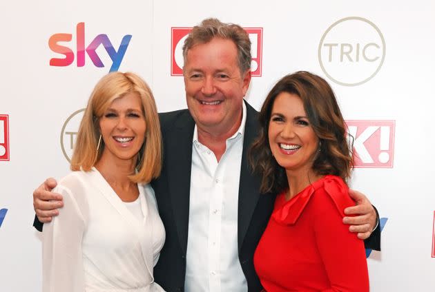 Piers with former colleagues Susanna Reid and Kate Garraway on the red carpet (Photo: David M. Benett via Getty Images)
