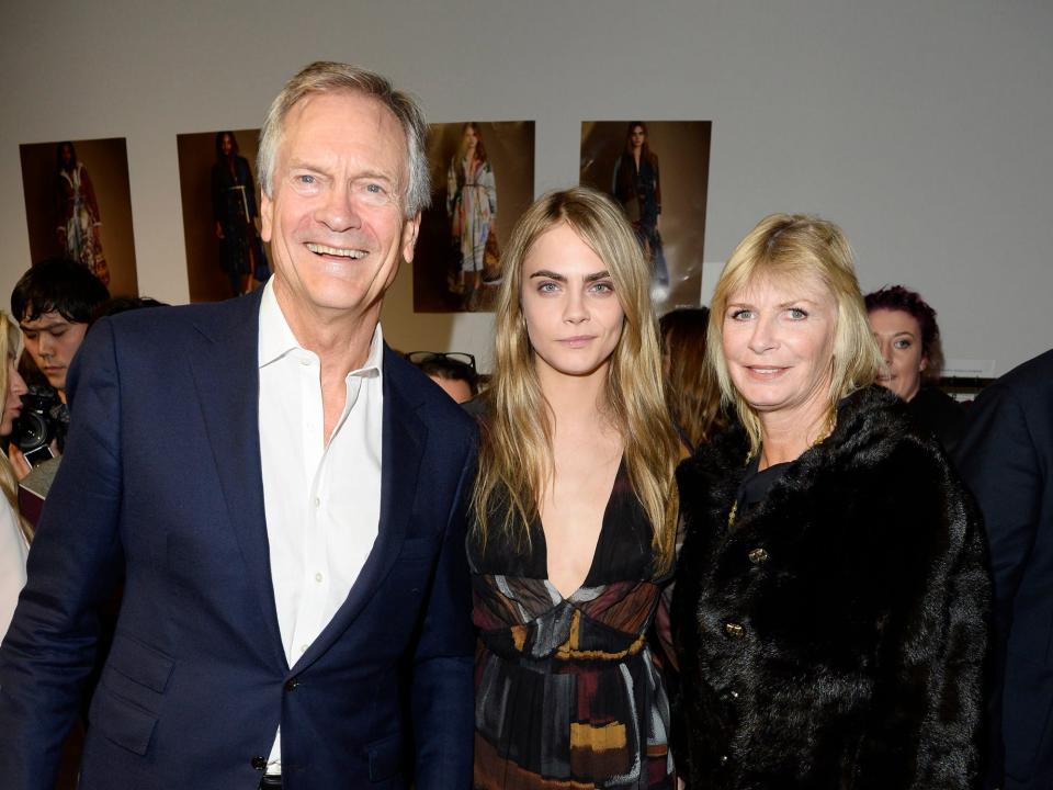 Cara Delevingne, Charles Delevingne, and Pandora Delevingne in 2014.