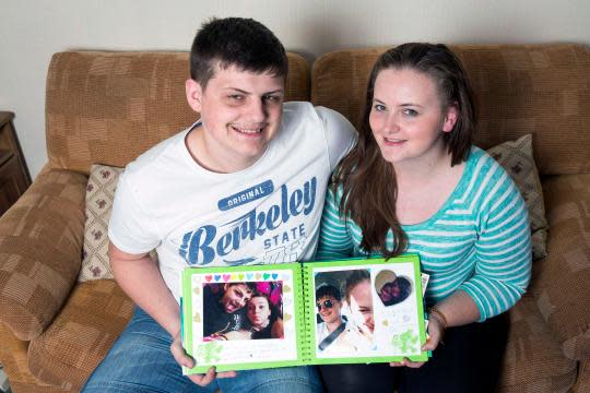 Stuart Balmforth and Jenny Gisby, with her scrapbook. (Photo: Caters)