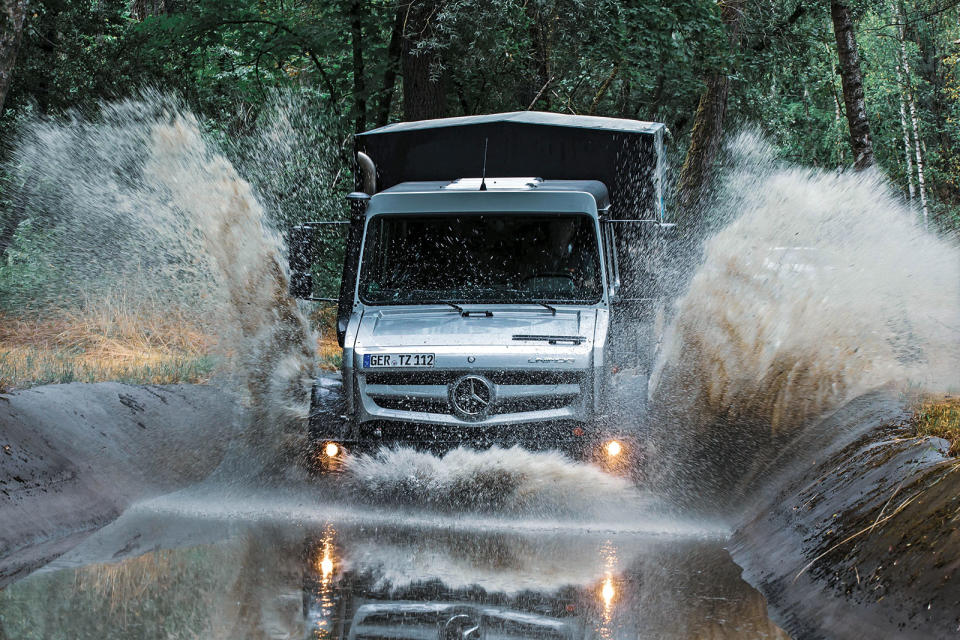 Unimog through pond