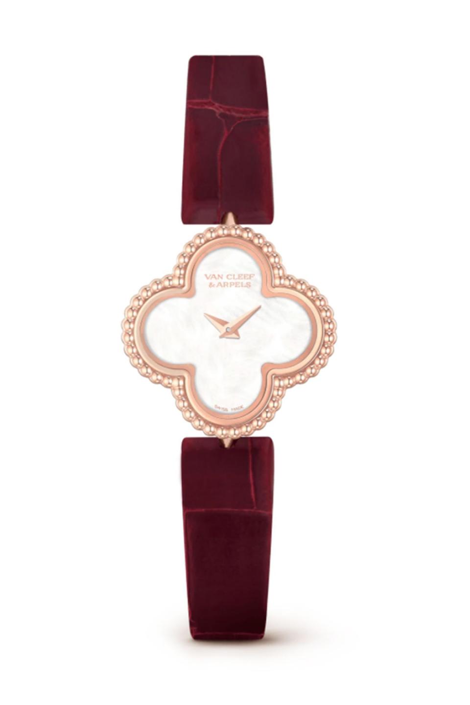 Sweet Alhambra Watch Rose Gold, Mother-of-Pearl