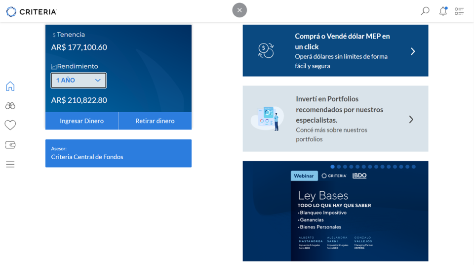Criteria es uno de los brokers que permite la compra de bonos, acciones y Cedears en pesos y desde el celular.
