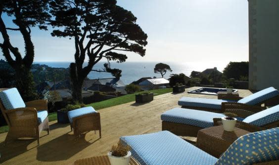 Start your day with a deep breath of sea air on the terrace at the Fowey Hall Hotel (Fowey Hall Hotel)