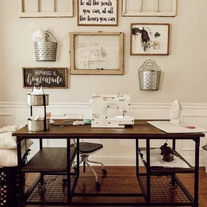 Reviewer's photo of the desk viewed from the back