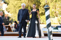 <p>Penelope Cruz and director Pedro Almodóvar arrived for a screening on <em>Parallel Mothers</em>, which opened the festival this year, on Sept. 1. </p>