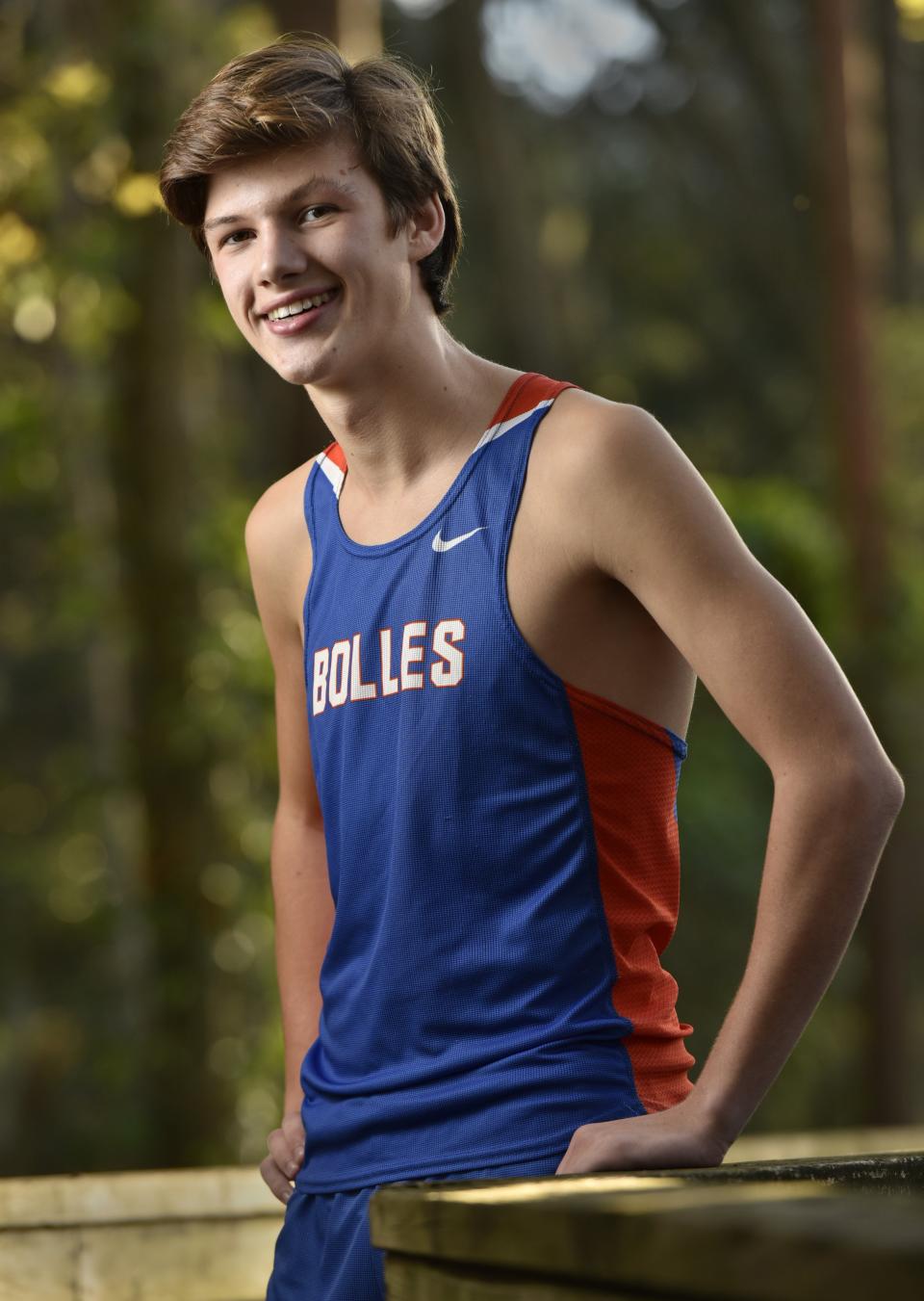 Charles Hicks, 15, of The Bolles School won the 2016 Times-Union All-First Coast Cross Country boys athlete of the year award. Photographed Thursday, December 15, 2016 in Jacksonville, Florida. [Will Dickey/Florida Times-Union]
