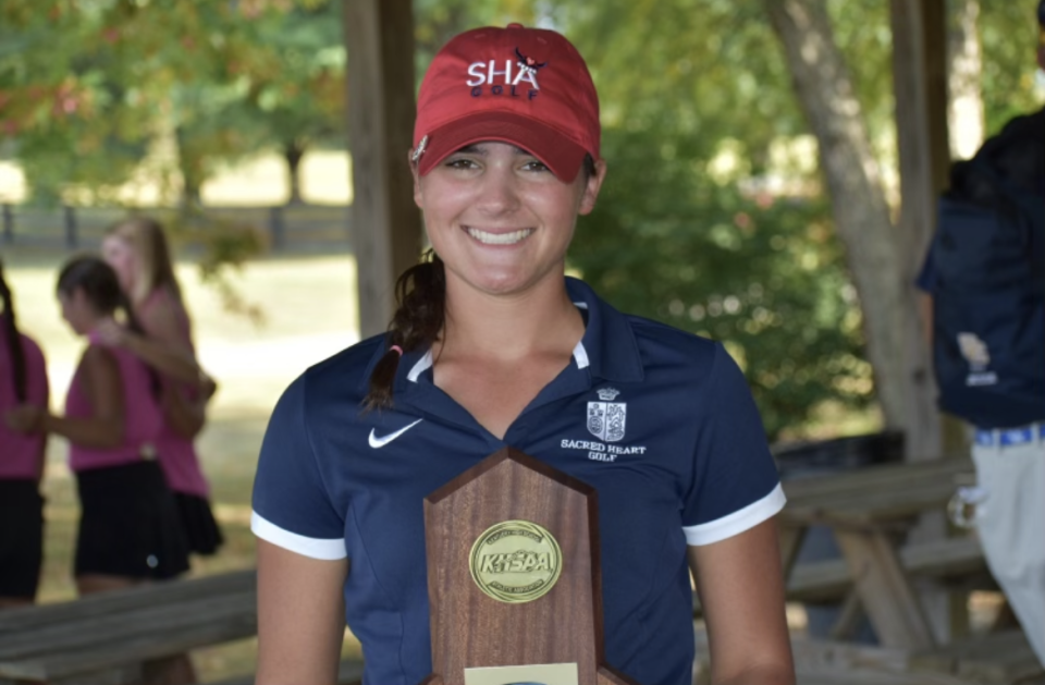 Sacred Heart Academy senior Emma Lindemoen won the Region Six girls golf championship on Tuesday at Weissinger Hills.