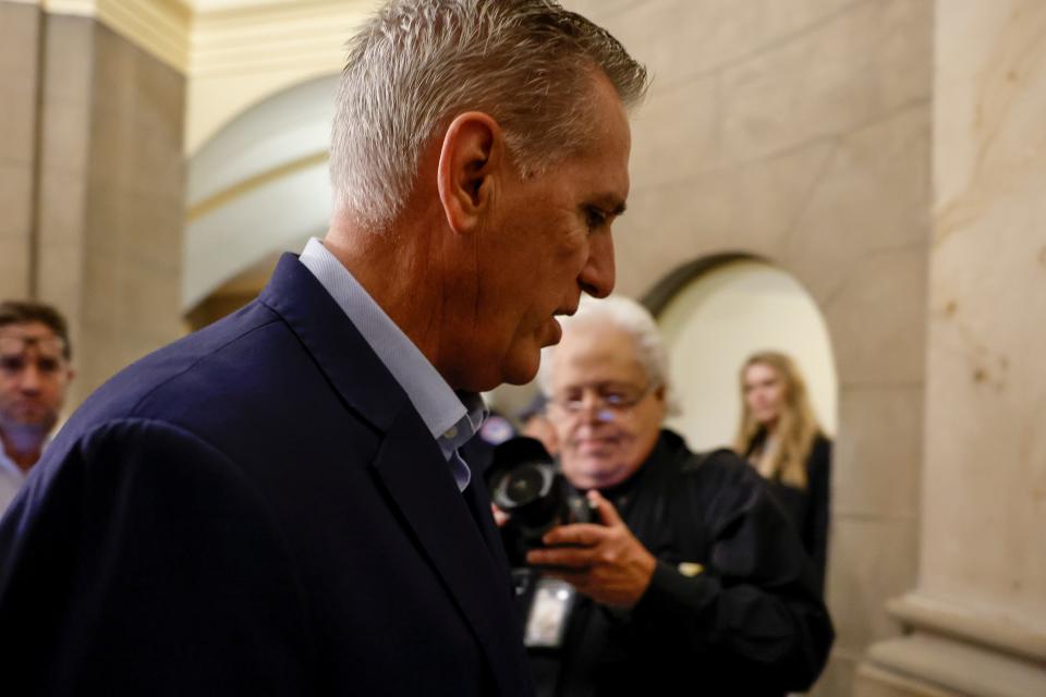 U.S. Rep. Kevin McCarthy, R-Calif., arrives to the U.S. Capitol Building on October 05, 2023 in Washington, DC.