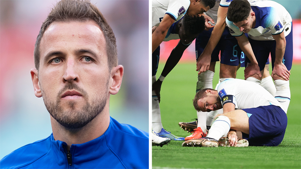 Harry Kane (pictured) is set for scans after hurting his ankle in the match against Iran at the FIFA World Cup. (Getty Images)