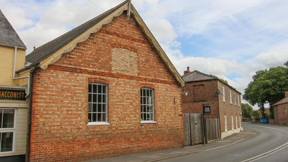 The outside of the Norfolk home in England looks normal but hides a skate park inside.