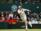 Britain Tennis - Wimbledon - All England Lawn Tennis & Croquet Club, Wimbledon, England - 28/6/16 Great Britain's Andy Murray in action against Great Britain's Liam Broady REUTERS/Stefan Wermuth