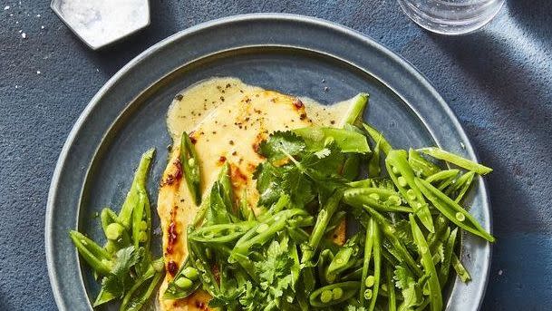 best healthy dinner recipes coconut chicken snap pea slaw