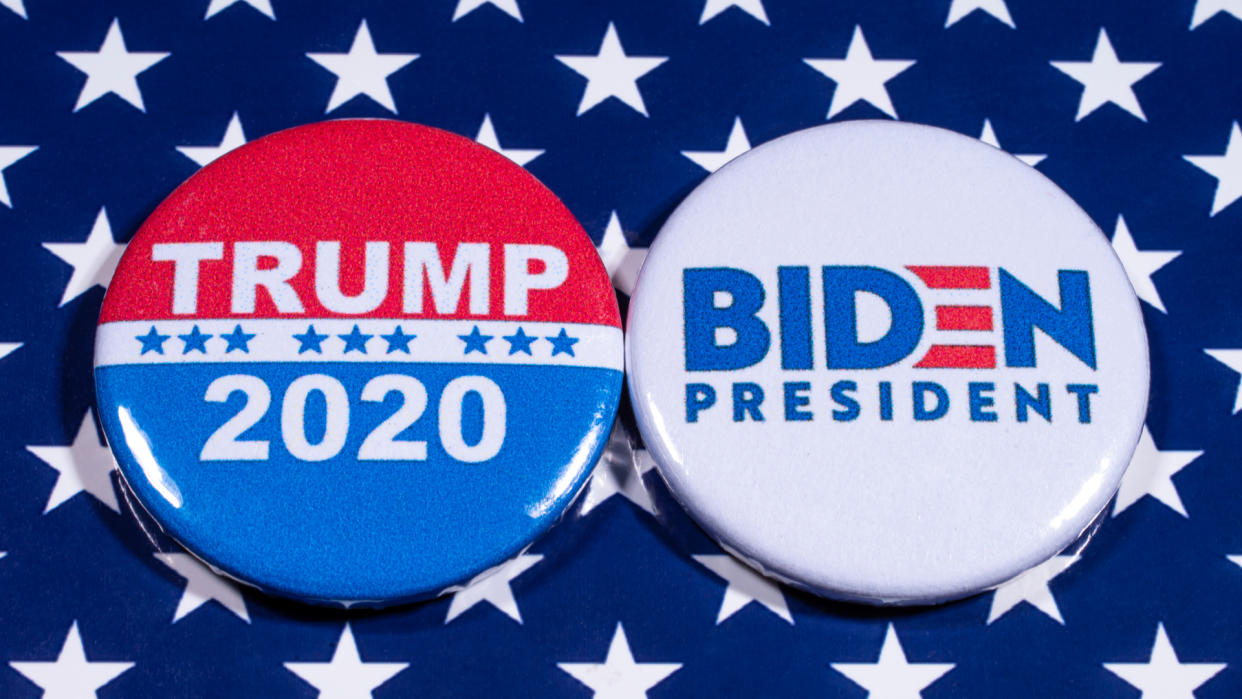 Trump Biden pins shutterstock_1724296963