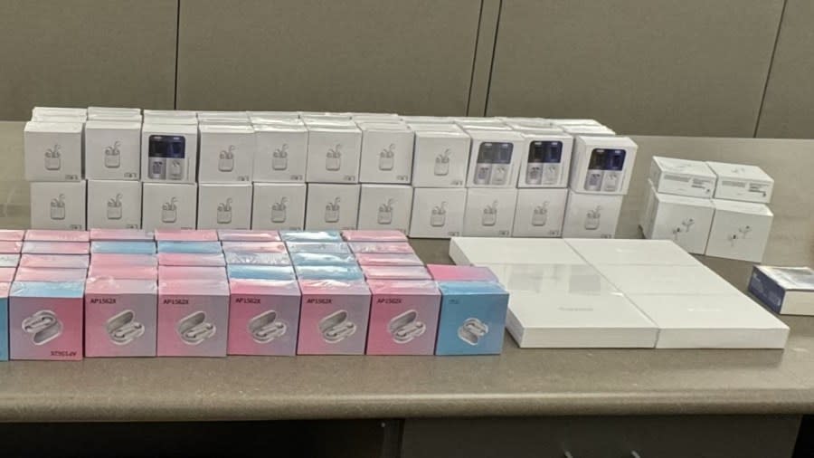 Counterfeit items confiscated by Clovis Police Department.