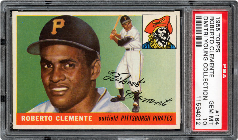 Perhaps the most valuable card in Young’s collection is the only PSA 10 of the deceased Pittsburgh Pirates Hall-of-Fame outfielder.