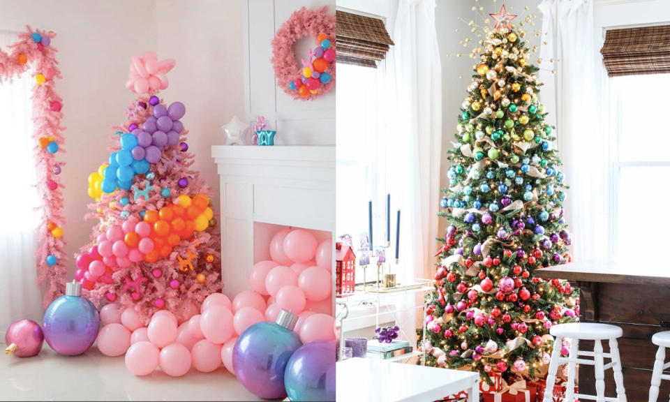 <p>Get inspired by bubble and rainbow-themed Christmas trees. (Photos courtesy of Lilly Jimenez/Michael Wurm Jr.) </p>