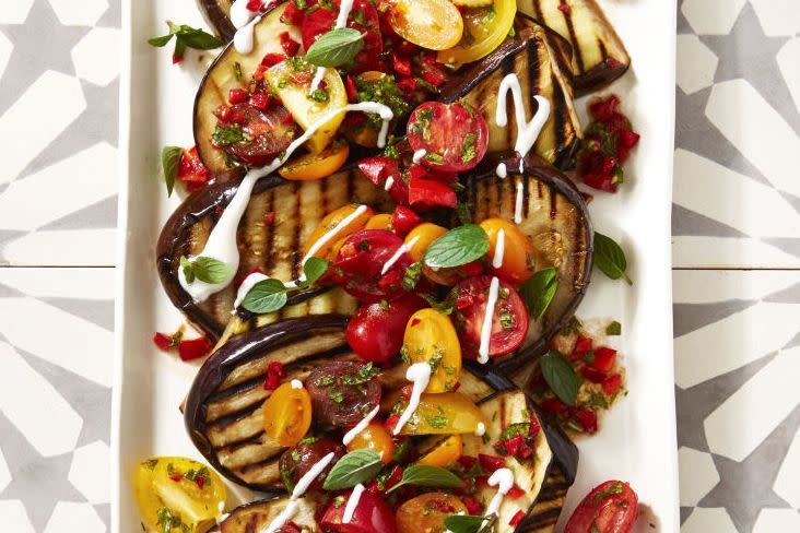 Cayenne Grilled Eggplant With Fresh Tomato Salad