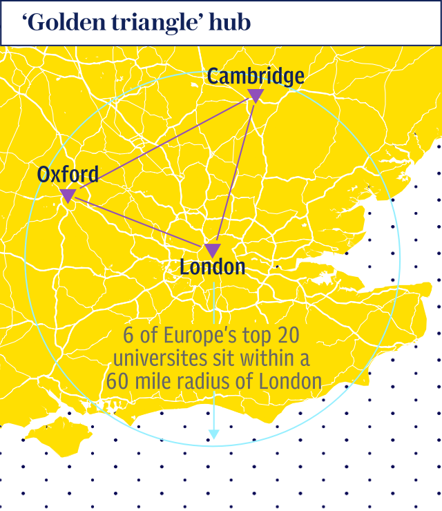 UK 'golden triangle' map