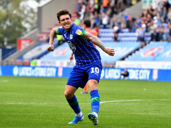 Josh Windass celebrates scoring vs Cardiff (PA)