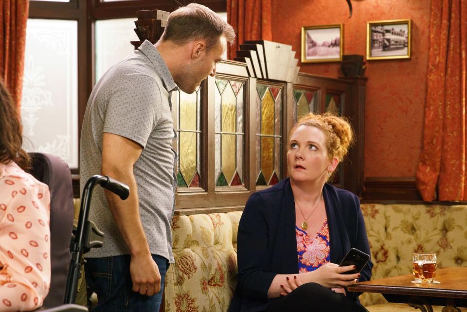 <p>How will Fiz react when Tyrone demands to know who she's talking to?</p>