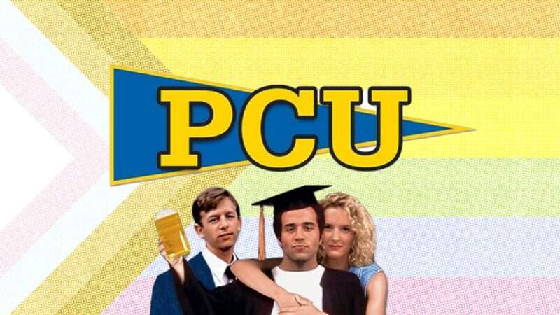 Characters and the logo from the 1992 film PCU