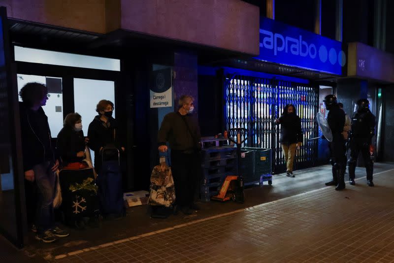 Supporters of Catalan rapper Pablo Hasel protest in Barcelona