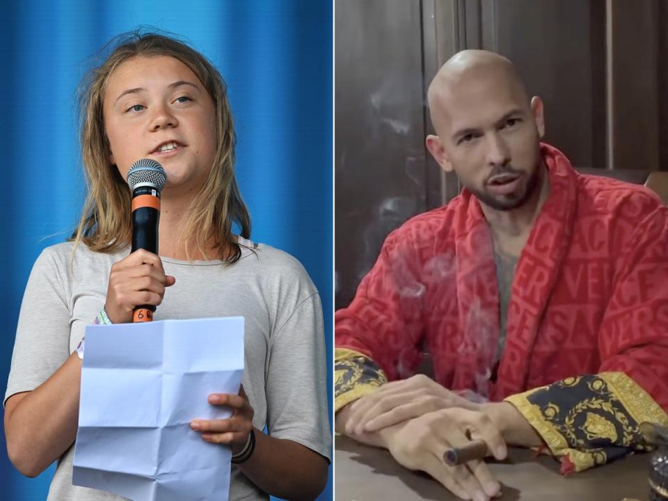 Andrew Tate asked Thunberg to offer her comments on the carbon emissions of his 33 cars (Getty/Andrew Tate)