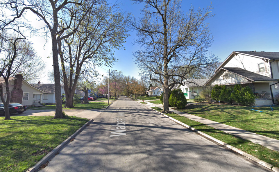 The 7300 block of Wabash Avenue in Kansas City, Missouri, can be seen in this Google Street View image.