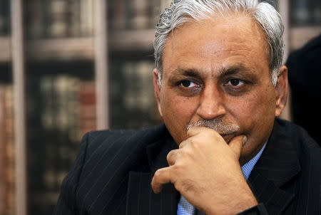 Chief Executive Officer and Managing Director of Tech Mahindra CP Gurnani looks on during a meeting with Italian engineer and designer Paolo Pininfarina (not pictured) in downtown Turin, northern Italy, December 14, 2015. REUTERS/Giorgio Perottino