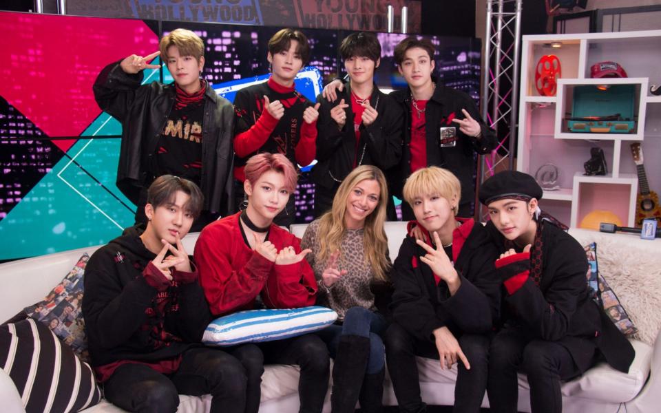 K-Pop group Stray Kids at the Young Hollywood Studio Feb, 2019 - Mary Clavering/Young Hollywood/Getty Images North America 
