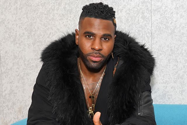 <p> Alexander Tamargo/Getty</p> Jason Derulo in Miami for 'Cats' press on December 2023