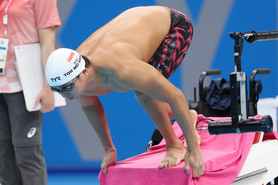 Singapore swimmer Toh Wei Soong competes in the men&#39;s 50m freestyle heats at the 2020 Tokyo Paralympics. (PHOTO: Sport Singapore)