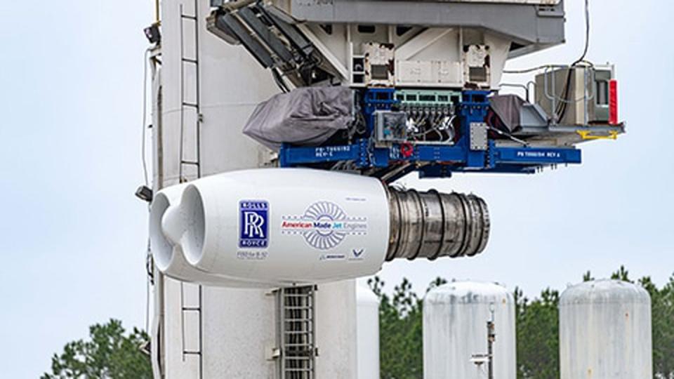 Rolls-Royce tests F130 engines that will be installed on B-52 Stratofortress bombers, at NASA's Stennis Space Center in Mississippi. (Rolls-Royce)